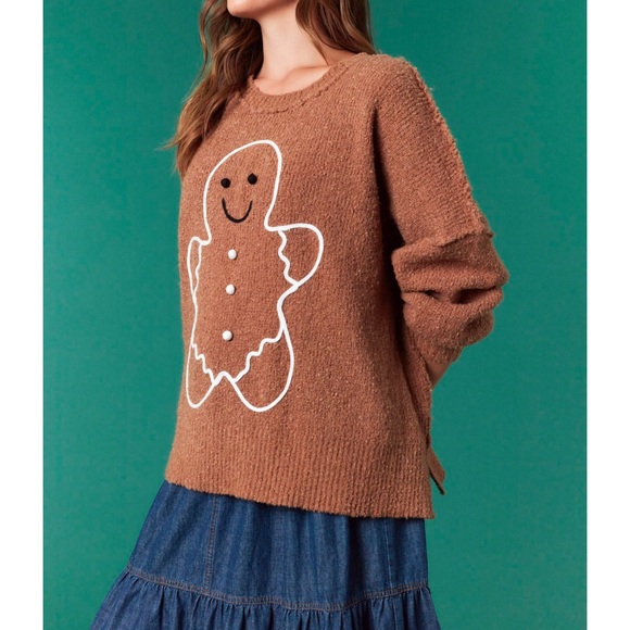 FF258–(🎁🎄FINALLY RE-SHIPPED) Arrival 1/9 Cozy Gingerbread Sweater - Picture 2 of 3
